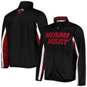 G-III Sports by Carl Banks Men's Black Miami Heat Contender Wordmark Full-Zip Track Jacket