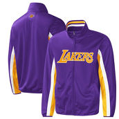 G-III Sports by Carl Banks Men's Purple Los Angeles Lakers Contender Wordmark Full-Zip Track Jacket