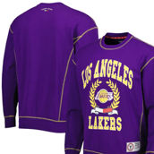 Tommy Jeans Men's Purple Los Angeles Lakers Peter French Terry Pullover Crew Sweatshirt