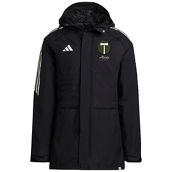 adidas Men's Black Portland Timbers Stadium Parka Raglan Full-Zip Hoodie Jacket
