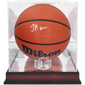 Fanatics Authentic Jonathan Kuminga Golden State Warriors Autographed Wilson Replica Basketball with Mahogany Team Logo Display Case