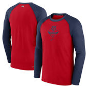 Nike Men's Red/Navy Minnesota Twins Game Authentic Collection Performance Raglan Long Sleeve T-Shirt