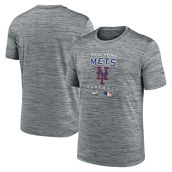 Nike Men's Anthracite New York Mets Authentic Collection Velocity Practice Performance T-Shirt