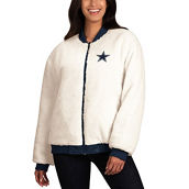 G-III 4Her by Carl Banks Women's Oatmeal/Navy Dallas Cowboys Switchback Reversible Full-Zip Jacket