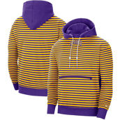 Nike Men's Gold/Purple Los Angeles Lakers 75th Anniversary Courtside Striped Pullover Hoodie