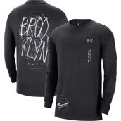 Nike Men's Black Brooklyn Nets Courtside Established City Max90 Long Sleeve T-Shirt