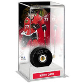 Fanatics Authentic Kirby Dach Chicago Blackhawks Autographed Puck with Deluxe Tall Hockey Puck Case
