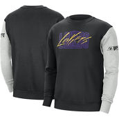 Nike Men's Black/Heather Gray Los Angeles Lakers Courtside Versus Force & Flight Pullover Sweatshirt