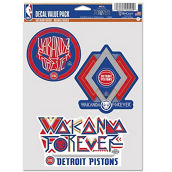 WinCraft Detroit Pistons Three-Pack Black Panther 2 Fan Decal Set
