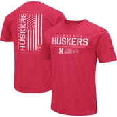 Colosseum Men's Scarlet Nebraska Huskers OHT Military Appreciation Flag 2.0 T-Shirt