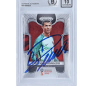 Panini America Cristiano Ronaldo Portugal National Team Autographed 2018 Panini Prizm World Cup #154 BAS Authenticated 10 Card