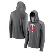 Fanatics Branded Men's Gray Minnesota Twins Rally On Transitional Haven Pullover Hoodie with Face Covering
