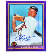Bowman Chipper Jones Atlanta Braves Autographed 2016 Bowman Chrome Rookie Purple Jumbo 1991 Reprint Card - Limited Edition of 10