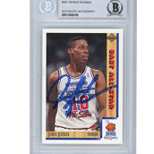 Upper Deck Dennis Rodman Detroit Pistons Autographed 1991-92 Upper Deck #457 All-Star Card
