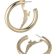 BaubleBar Women's Gold WNBA Logowoman Hoop Earrings