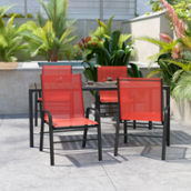 Flash Furniture 4 Pack Outdoor Stack Chair w/ Flex Material