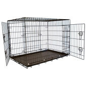 Iconic Pet - Foldable Double Door Crate with Divider - 48