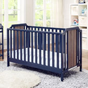 Suite Bebe Brees 3-in-1 Convertible Island Crib Midnight Blue/Brownstone