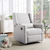 Suite Bebe Pronto Swivel Glider Recliner with Pillow Blanco Fabric