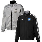 adidas Men's Black/Gray CF Montreal 2023 On-Field Anthem Full-Zip Reversible Team Jacket