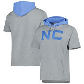 Mitchell & Ness Men's Heather Gray North Carolina Tar Heels game Short Sleeve Pullover Hoodie