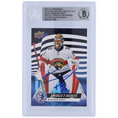Upper Deck Spencer Knight Florida Panthers Autographed 2021-22 Upper Deck National Hockey Card Day America's Rookies #USA-3 Beckett Fanatics Witnessed Authenticated Rookie Card