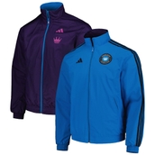 adidas Men's Blue/Purple Charlotte FC 2023 On-Field Anthem Full-Zip Reversible Team Jacket