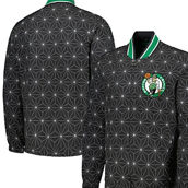 Starter Men's Black Boston Celtics In-Field Play Fashion Satin Full-Zip Varsity Jacket