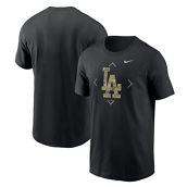 Nike Men's Black Los Angeles Dodgers Camo Logo T-Shirt