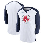 Nike Men's White/Navy Boston Red Sox Rewind 3/4-Sleeve T-Shirt