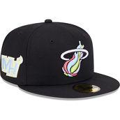New Era Men's Black Miami Heat Color Pack 59FIFTY Fitted Hat