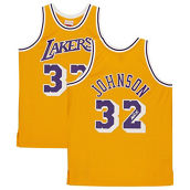 Fanatics Authentic Magic Johnson Los Angeles Lakers Autographed Gold Hardwood Classics Swingman Jersey