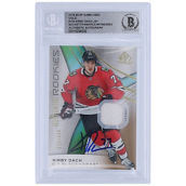 Upper Deck Kirby Dach Chicago Blackhawks Autographed 2019-20 Upper Deck SP Game Used Gold Authentic Rookies Relic #193 #/599 Beckett Fanatics Witnessed Authenticated Rookie Card