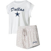 Concepts Sport Women's White/Cream Dallas Cowboys Montana T-Shirt & Shorts Sleep Set
