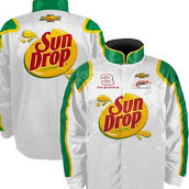 JR Motorsports Official Team Apparel Men's JR Motorsports Official Team Apparel White/Green Dale Earnhardt Jr. Sun Drop Nylon Uniform Full-Snap Jacket