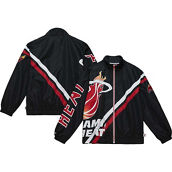 Mitchell & Ness Men's Black Miami Heat Exploded Logo Warm-Up Full-Zip Jacket