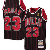 Mitchell & Ness Youth Michael Jordan Black/Red Chicago Bulls 1996-97 Hardwood Classics Authentic Jersey