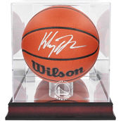 Fanatics Authentic Klay Thompson Golden State Warriors Autographed Wilson Replica Basketball with Mahogany Team Logo Display Case