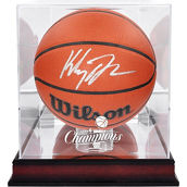Fanatics Authentic Klay Thompson Golden State Warriors Autographed Wilson Indoor/Outdoor Basketball with Mahogany Team Logo Display Case