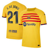 Nike Men's Frenkie de Jong Yellow Barcelona 2022/23 Fourth Vapor Match Authentic Player Jersey