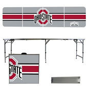 Victory Tailgate Ohio State Buckeyes Striped Design 8' Portable Folding Tailgate Table
