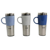 Mr. Coffee Travertine 16 oz Stoneware & Stainless Steel Travel Mug with Lid set