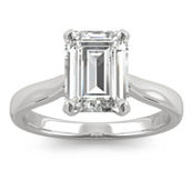 Charles & Colvard 2.52cttw Moissanite Emerald Cut Solitaire Ring in 14k White Gold