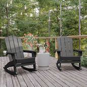 Flash Furniture 2PK Adirondack Rocking Chairs with Cupholder