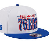 New Era Men's White Philadelphia 76ers Team Stack 9FIFTY Snapback Hat