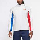 Nike Men's White Barcelona AWF Raglan Full-Zip Hoodie Jacket