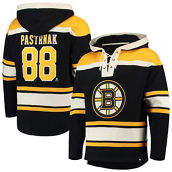 '47 Men's David Pastrnak Black Boston Bruins Player Lacer Pullover Hoodie