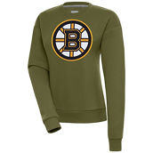 Antigua Women's Olive Boston Bruins Victory Pullover Sweatshirt