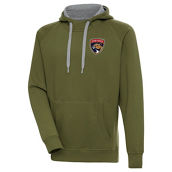 Antigua Men's Olive Florida Panthers Victory Pullover Hoodie