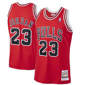 Mitchell & Ness Men's Michael Jordan Red Chicago Bulls 1997-98 Hardwood Classics Authentic Player Jersey